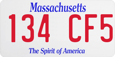 MA license plate 134CF5