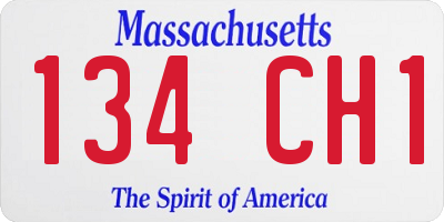 MA license plate 134CH1