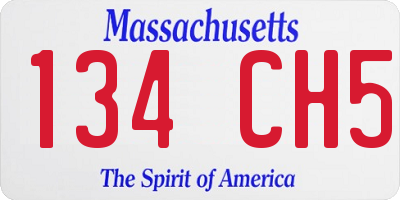 MA license plate 134CH5
