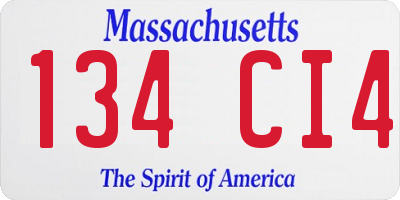 MA license plate 134CI4