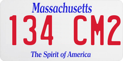 MA license plate 134CM2