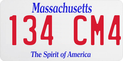 MA license plate 134CM4