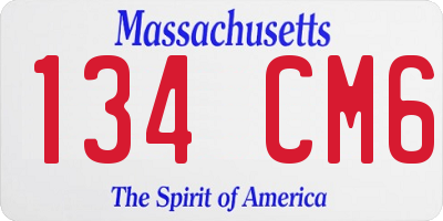 MA license plate 134CM6