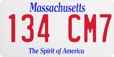 MA license plate 134CM7