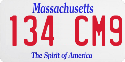MA license plate 134CM9