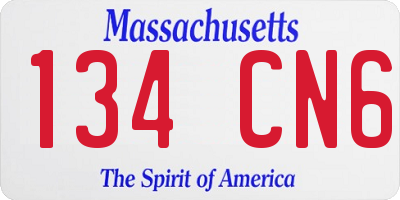 MA license plate 134CN6