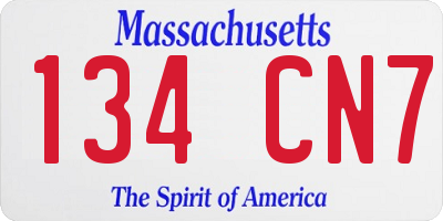 MA license plate 134CN7
