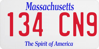 MA license plate 134CN9
