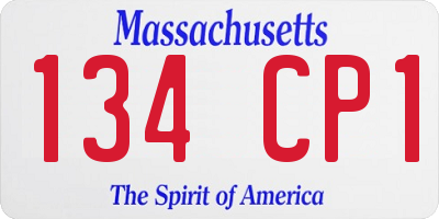 MA license plate 134CP1