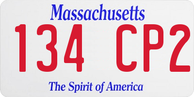 MA license plate 134CP2