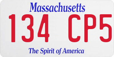 MA license plate 134CP5