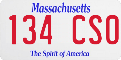 MA license plate 134CS0