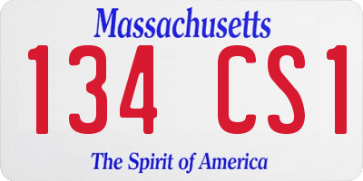 MA license plate 134CS1