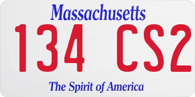 MA license plate 134CS2