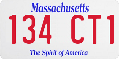 MA license plate 134CT1