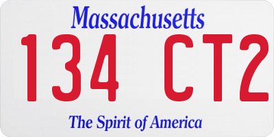 MA license plate 134CT2