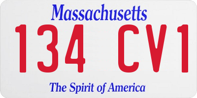 MA license plate 134CV1