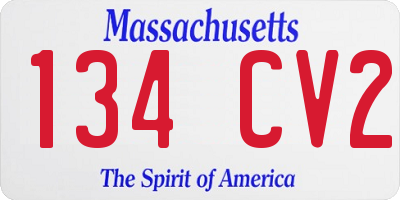 MA license plate 134CV2