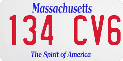 MA license plate 134CV6