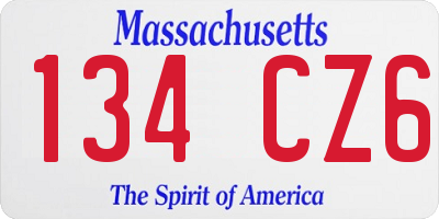 MA license plate 134CZ6