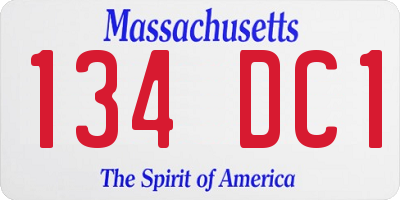 MA license plate 134DC1