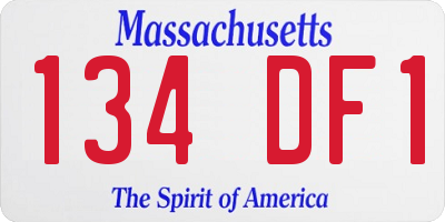 MA license plate 134DF1