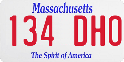 MA license plate 134DH0