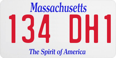 MA license plate 134DH1