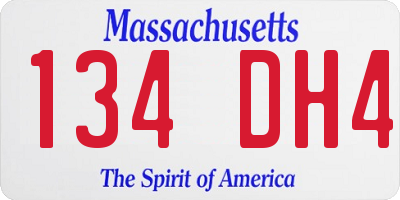 MA license plate 134DH4