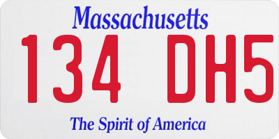 MA license plate 134DH5
