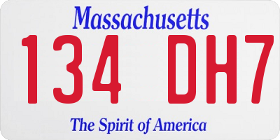 MA license plate 134DH7