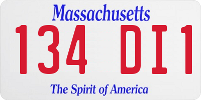MA license plate 134DI1