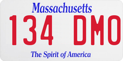 MA license plate 134DM0