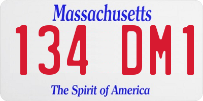 MA license plate 134DM1