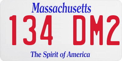 MA license plate 134DM2