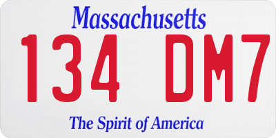 MA license plate 134DM7