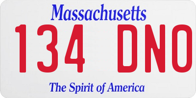 MA license plate 134DN0