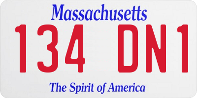 MA license plate 134DN1