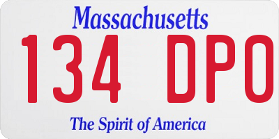MA license plate 134DP0