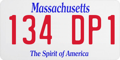 MA license plate 134DP1