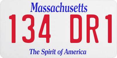 MA license plate 134DR1