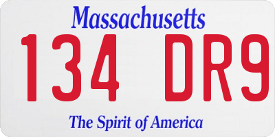 MA license plate 134DR9