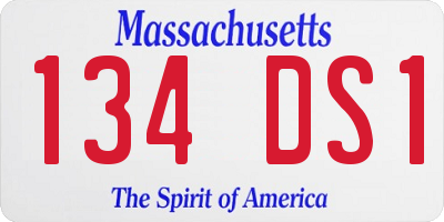 MA license plate 134DS1
