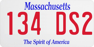 MA license plate 134DS2