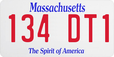 MA license plate 134DT1