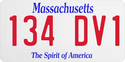 MA license plate 134DV1