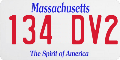 MA license plate 134DV2