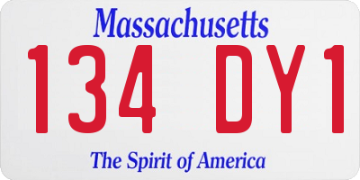 MA license plate 134DY1