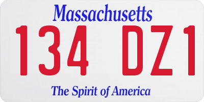 MA license plate 134DZ1