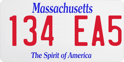 MA license plate 134EA5